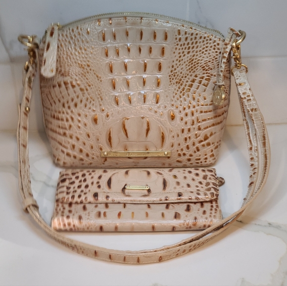 Brahmin Handbags - Brahmin Mini Duxbury With Trifold Matching Wallet In Champagne Melbourne